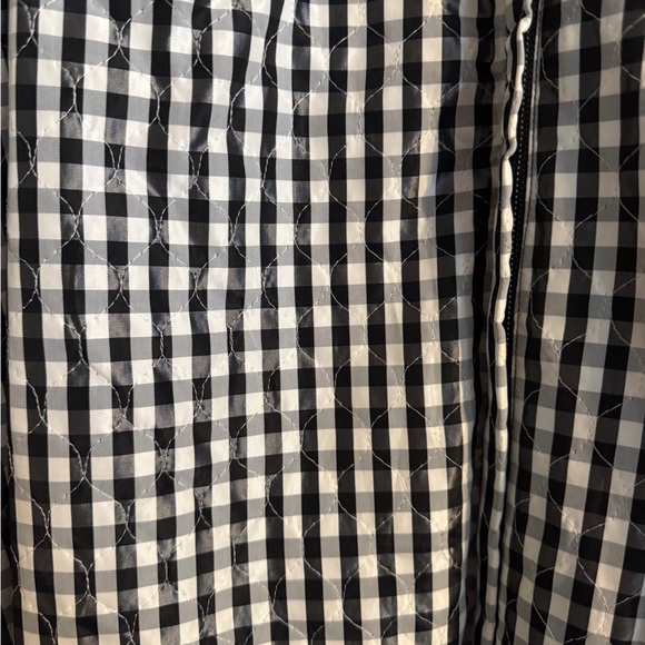 Vintage 50s Quilted Gingham Hostess Coat Red Lining Large - Picture 4 of 14